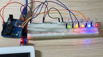 생각하고 만드는 아두이노 책(앤써북) ((  사운드 센서(Sound Sensor)를 아날로그 입력으로 LED 제어하기  )) 실습 동작 영상입니다.