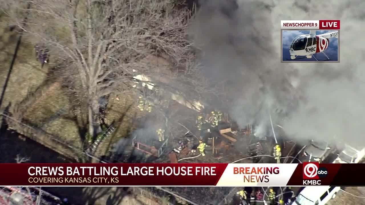 NewsChopper 9 video: Firefighters battle large house fire in Kansas ...