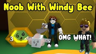 Noob With Windy Bee! Made 10 Million Honey In 2 Hours!  Bee Swarm SImulator