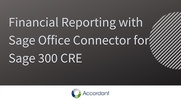 Financial Reporting with Sage Office Connector for Sage 300 CRE
