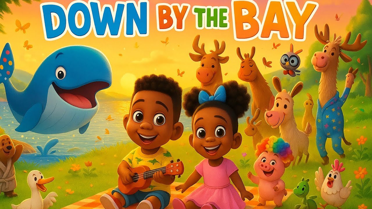 Down by the Bay | Funny Animal Song with Aiden & Hailey | Kids Sing-Along Cartoon