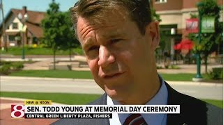 Sen. Todd Young speaks at Fishers Memorial Day Ceremony