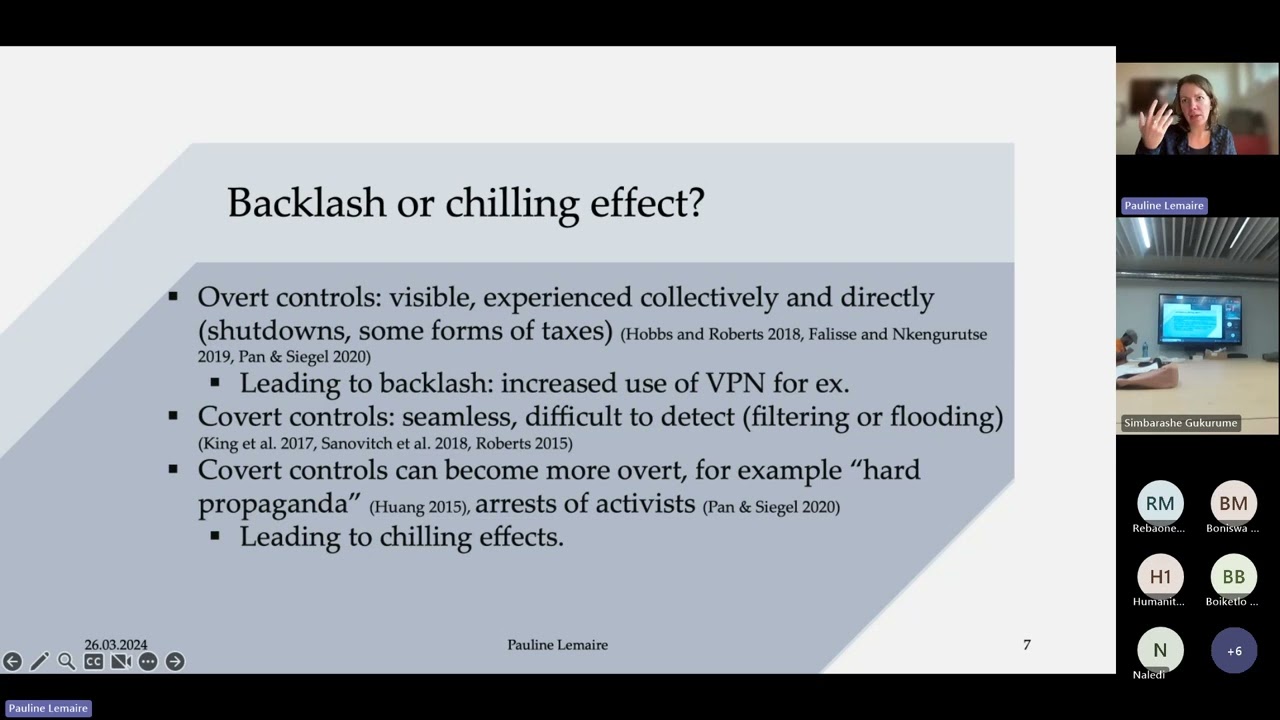 Online Censorship and Young People’s Use of social media to get news in Africa: Dr Pauline Lemaire