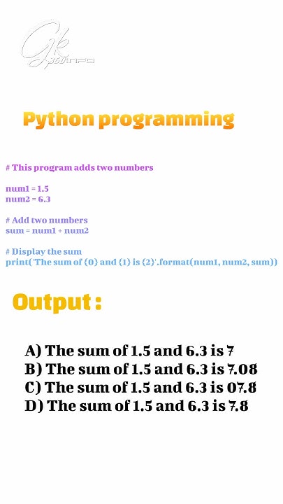 This program add two numbers ||comments your answers ||python3 ...