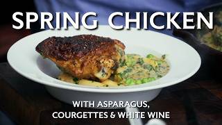 Crispy Chicken Thighs with Spring Vegetables