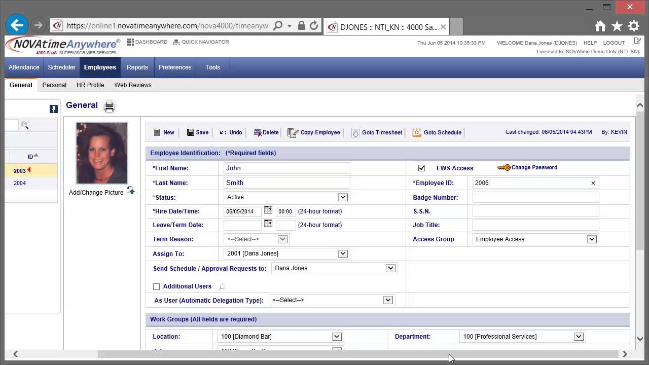 NOVAtime 4000/5000 Add New Employees - YouTube