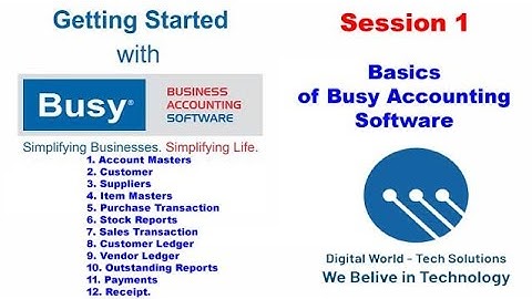 Basics of Busy Accounting software | Digital World Tech Solutions