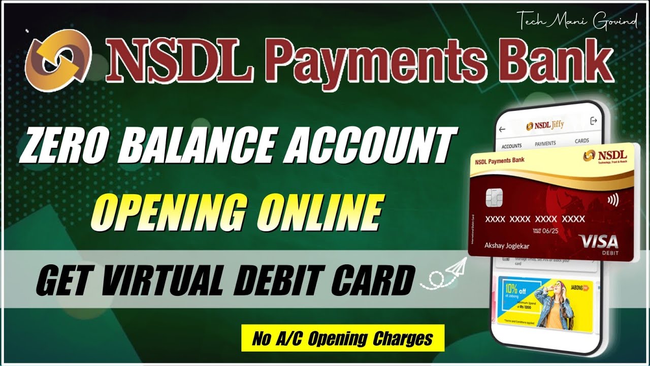 Nsdl payment bank zero balance account opening online nsdl payments