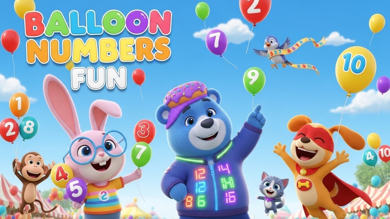 🎈 The Balloon Numbers – Fun Kids Song for Counting & Number Learning | Giggle Notes Ruby ✨🔢