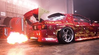 Turbo RX7 shooting flames - Half-Bridged 13B-REW on Ignite Racing Fuel