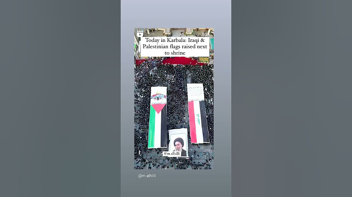Iraqi and Palestinian Flags Raised in Karbala Shrine#Karbala #Iraq #Palestine #Solidarity