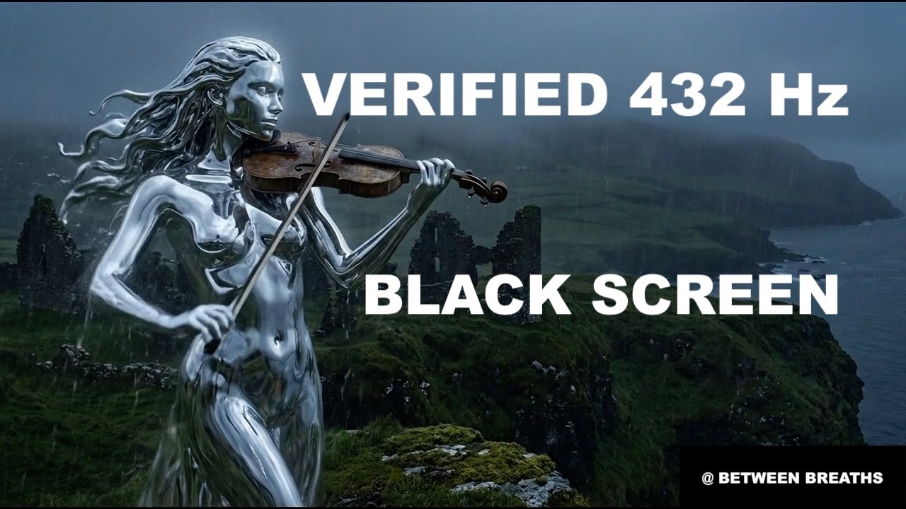 True 432 Hz | Violin & Piano | Deep Sleep & Emotional Release | 10 hours (Black Screen OLED Safe)