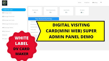 Digital Visiting Card(Mini web) Maker White Label Super Admin Panel Demo | Complete Tutorial