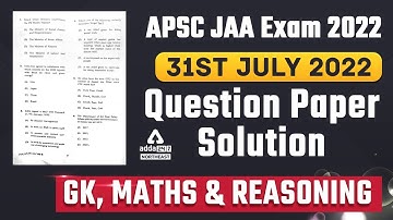 APSC JAA Exam 2022 I APSC JAA  Answer Key | Complete Question Paper Solution Adda247 Northeast