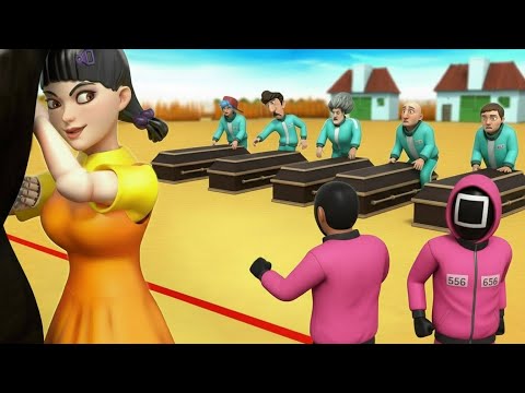 Squid Game vs Scary Teacher 3D | Playing Coffin Dance Songs Green Light Red Light 5 Times Challenge