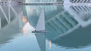 Sailing with rc laser dinghy