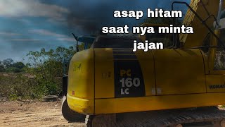 peyebab excavator komatsu asap hitam dan pincang.