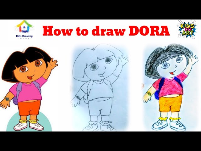 How to Draw Dora | Drawing Time Lapse | 853672 HTD | Dora drawing, Dora  cartoon, Dora and friends