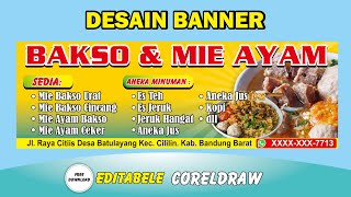 DESAIN BANNER BAKSO DAN MIE AYAM DENGAN CORELDRAW