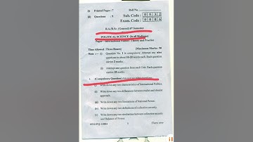 BA6th sem political science 2022 question paper Punjab university