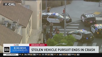 Stolen vehicle pursuit ends in crash; three suspects taken into custody