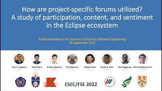 How are project-specific forums utilized | ESEC/FSE 2022