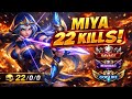 MIYA 22 KILLS 😱 INSANE DAMAGE! GODLIKE GAMEPLAY 🔥 #Miya #MobileLegends #MLBB #Savage #maniac 