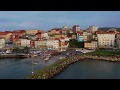 Drone views of the picturesque harbour of Fisterra