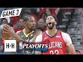 Anthony Davis vs Kevin Durant EPIC Duel Game 3 Highlights Warriors vs Pelicans 2018 NBA Playoffs