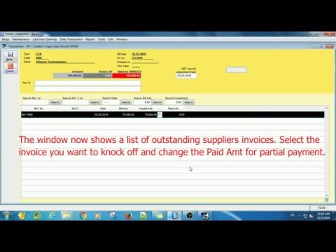 INTACT ACCOUNTING Daily Transaction-Open Item-Knock off bill