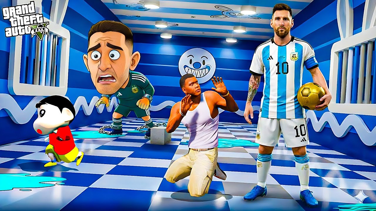 Franklin & Shinchan TRY to ESCAPE MESSI’S JAIL in GTA 5