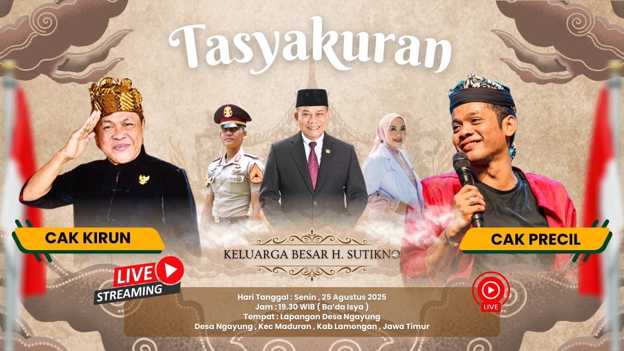 🚦 Live Abah Kirun & Cak Percil Dalam Rangka Tasyakuran Keluarga Besar H.Sutikno