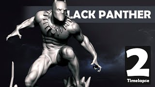 BLACK PANTHER (Pantera Negra) | Zbrush Sculpt Timelapse 2 | Sergio Hualde