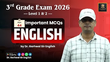 REET Mains Exam 2026 | English Important MCQs/PYQs 44 || With full explanation || By Dr. Garhwal Sir