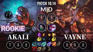 IG Rookie Akali vs Vayne Mid - KR Patch 10.14