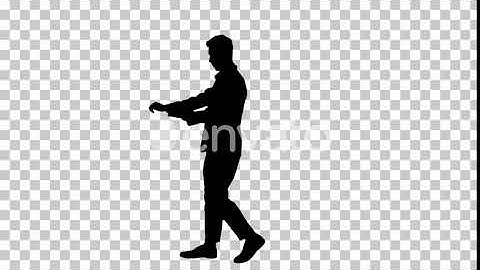 Silhouette Young cool elegant man walking by, Alpha Channel | Motion Graphics - Envato elements