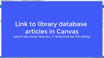 Link to library database articles from Canvas