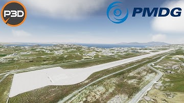 P3Dv5 - PMDG 737 NGXu | The 1900x30m runway. Landing in MYKONOS.