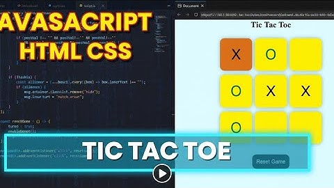 TIC TAC TOE Game using Javascript Html Css Project 2