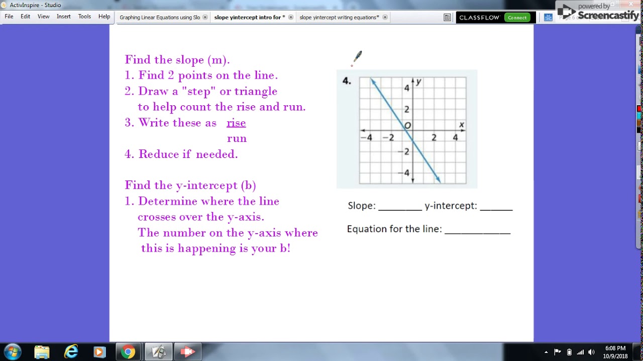 How to write an equation in slopeintercept form from a graph YouTube