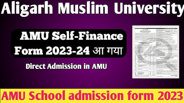 AMU Self finance admission form 2023 AMU Direct Admission Form 2023-24