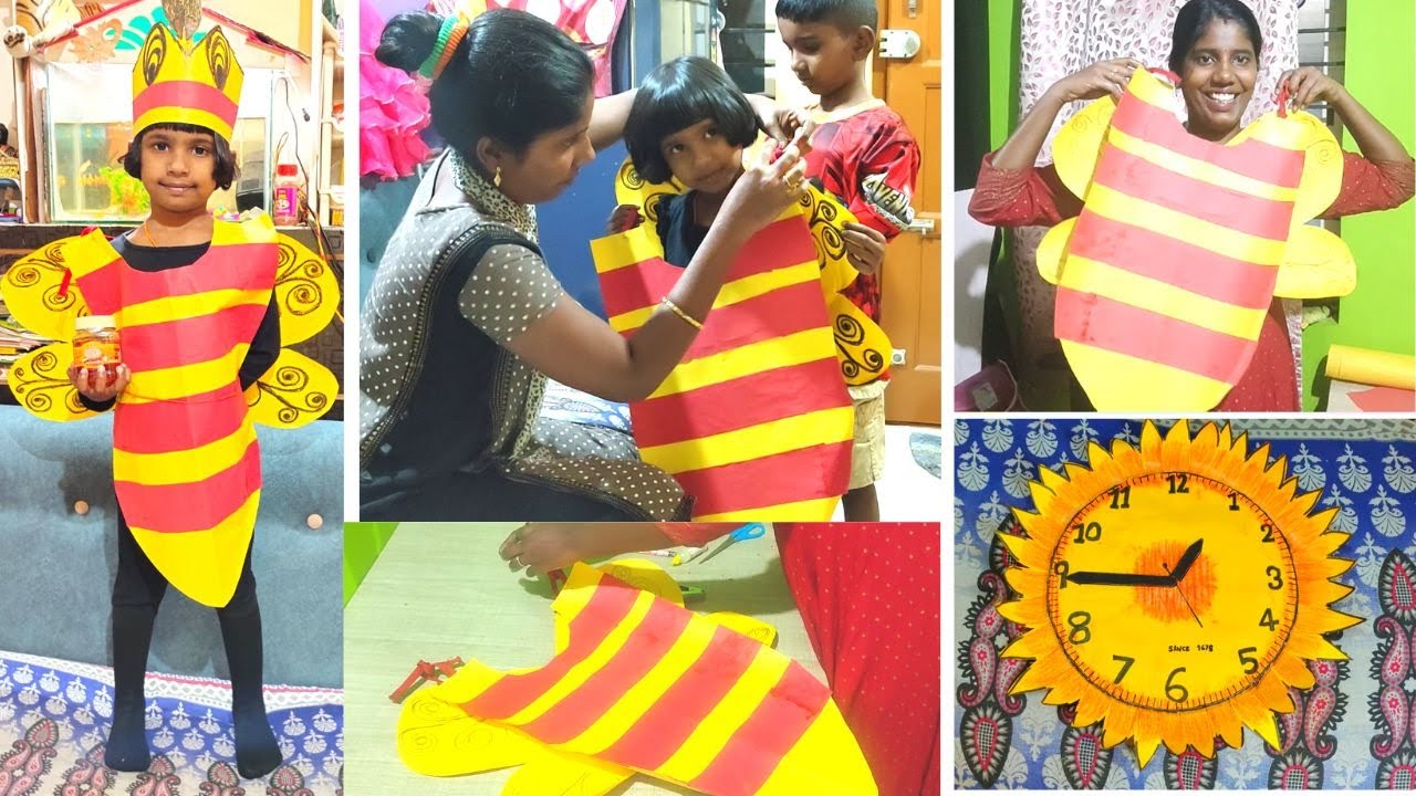 How do Make Honeybee costume for school project |school Project Honey ...