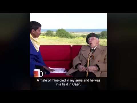 Harry Billinge, D Day Veteran, speaking in 2019