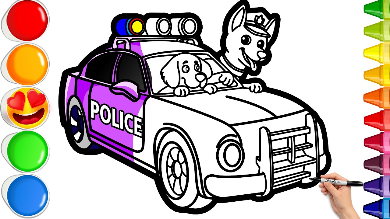 Как нарисовать полицейскую машину: пошаговый урок рисования.