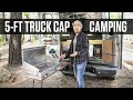 How I Camp in My 5’ Truck Bed with a Contractors Cap