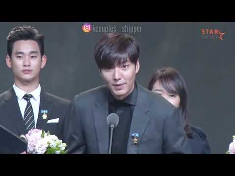 Lee Min Ho & Kim Soo Hyun speech in Korean Popular Culture & Arts Award 2014