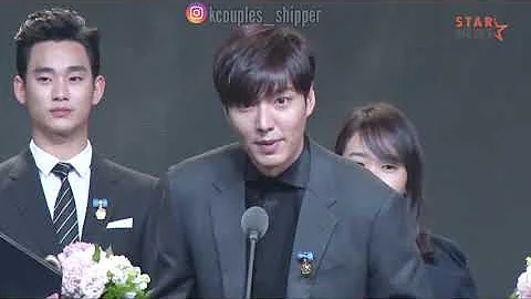 Lee Min Ho & Kim Soo Hyun speech in Korean Popular Culture & Arts Award 2014 - DayDayNews