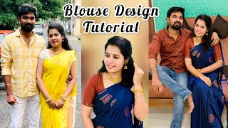 Blouse Design Tutorial 💛🤍| Sennilaa_Sudhaharan | Pondy Couple