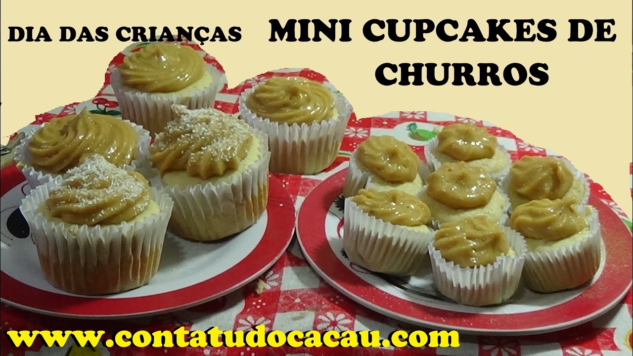 MINI CUPCAKE DE CHURROS (NAKED CAKE, BOLO DE POTE, FESTAS E VENDA)