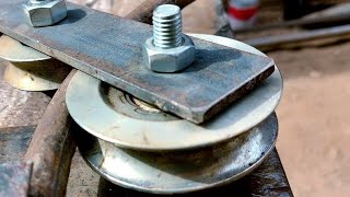 تعلم كيفية صنع آلة ثني الأنابيب الحديدية ( بندر ) / Learn how to make an iron pipe bending machine